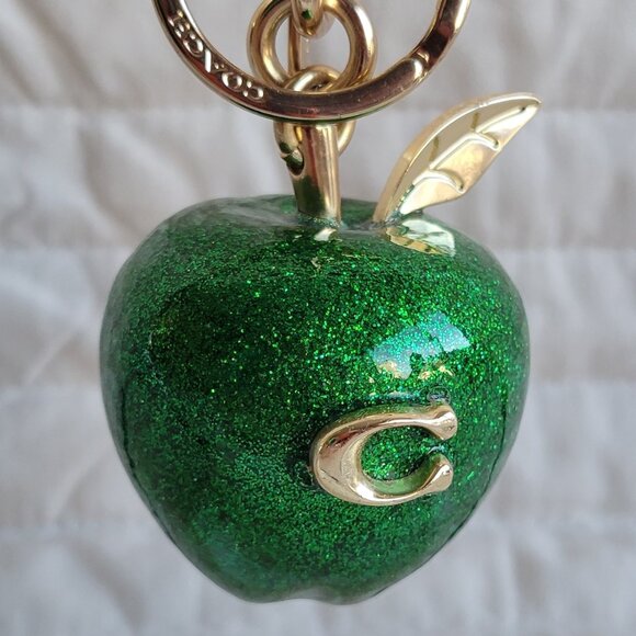 Coach Signature Green Apple Bag Charm - Picture 1 of 3